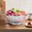 (18cm) Stainless Steel Double Handle Fruit Basket Kitchen Colander Strainer Modern Apple Bowl Large Capacity Fruit Serving Bowl 2