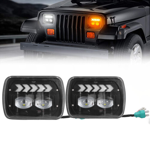 Προβολείς LED Angel Eyes με DRL High Low Beam, πιστοποιημένο από το DOT, αδιάβροχο, plug and play, 2