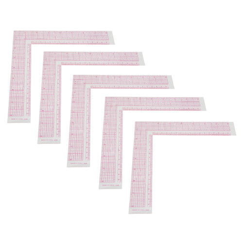 Right Angle Ruler With Built-In Lines High Accuracy Flexible Plastic L Shape Sewing Ruler Curve Measuring Tool Grid Design Clear Surface Pattern 1