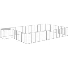 Recinto esterno per animali cane argentato 30,25 m² acciaio 02_0000267