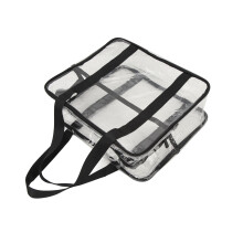 Large PVC Clear Bag - Adjustable Strap - Black