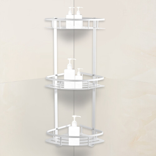 Tiered Bathroom Organizer, Elegant Rustproof Corner Shower Caddy With Smooth Edges, Space-Saving3Layers For Optimal Storage, Anti-Rust Sturdy And 1