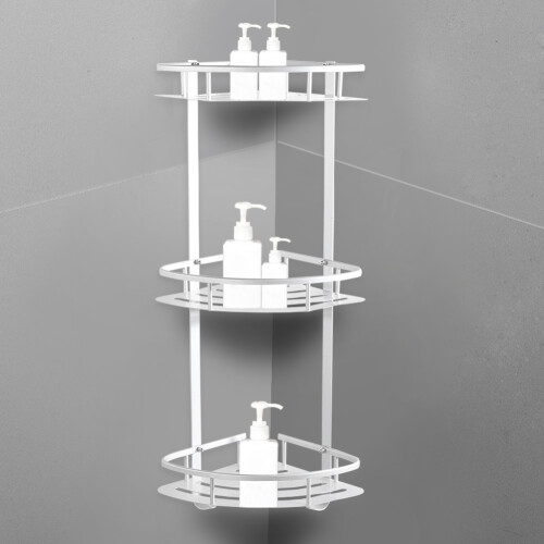 Tiered Bathroom Organizer, Elegant Rustproof Corner Shower Caddy With Smooth Edges, Space-Saving3Layers For Optimal Storage, Anti-Rust Sturdy And 2