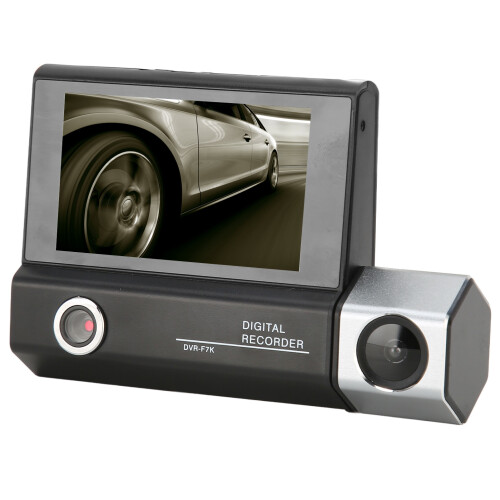 Câmera veicular DVR frontal e traseira de 3 polegadas com resolução HD 1080p, visão noturna, ângulo amplo de 170 graus, sensor G, gravação em 1