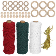 100m Cotton Rope for Macrame DIY Crafts, Natural, 16cm High