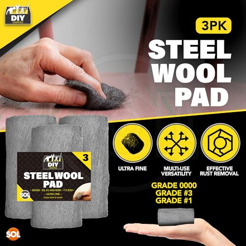 SOL 3 Meter Steel Wool Pads Assorted Grades Wire Wool 2