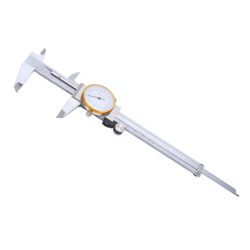 150mm Steel Shockproof Dial Caliper with Depth Rod, Silver Precision