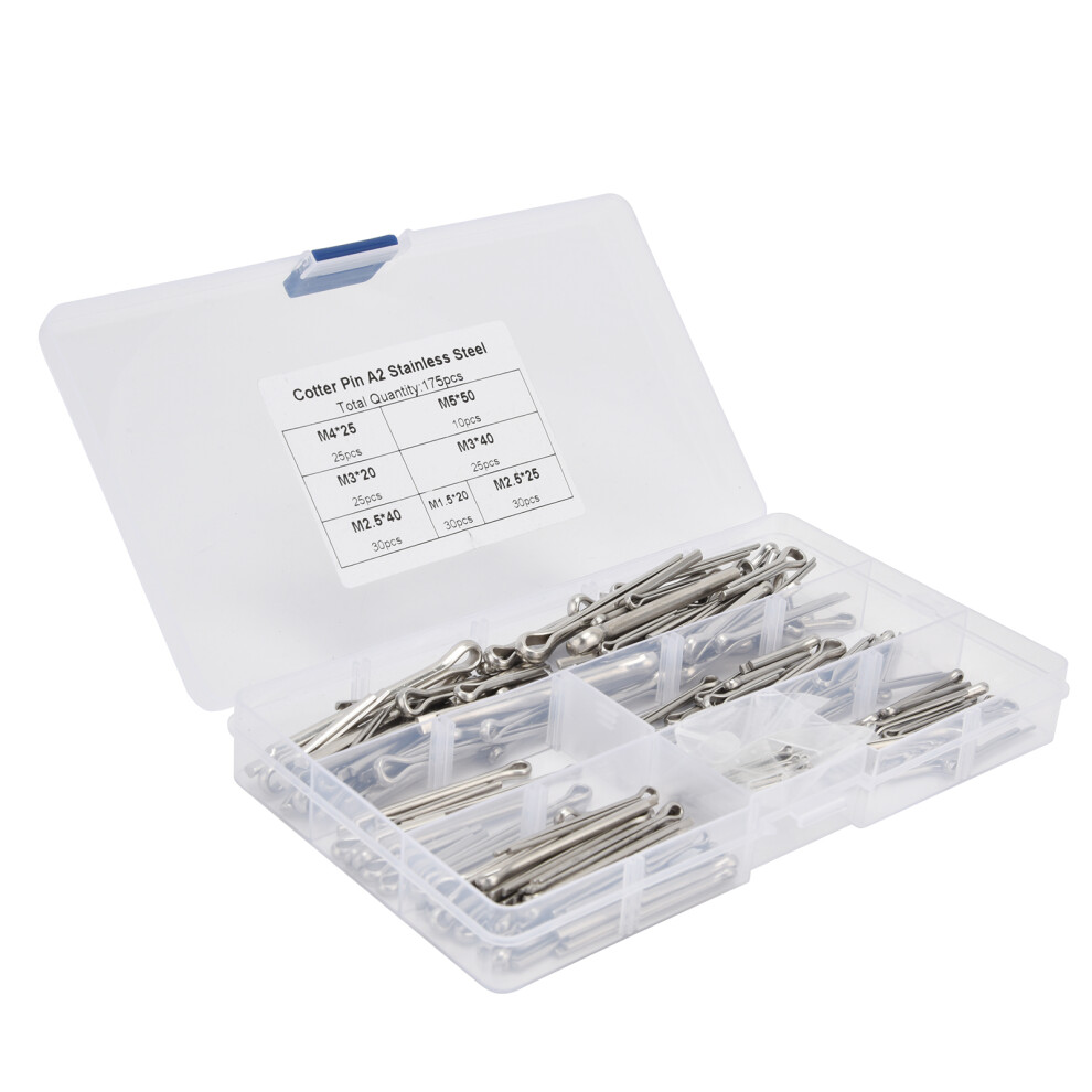 175Pcs Metal Cotter Pin Fastener Kit Strong Steel Clips For Automotive Repair 4661390831689