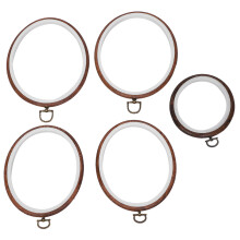 Set aus 5 Stickrahmen Kreise & Ovale Kreuzstichrahmen für DIY-Projekte
