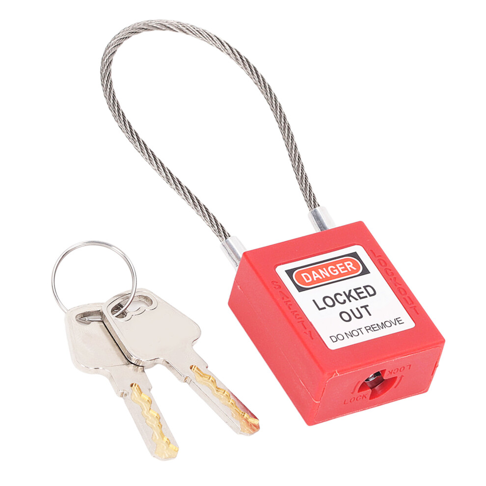 Lockout Tagout Lock Stainless Steel Cable Safety Lockout Padlock With 2 Keys 8711393608385