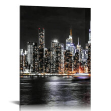 Wydruk fotograficzny panoramy Manhattanu w czerni i bieli 12x16 cali