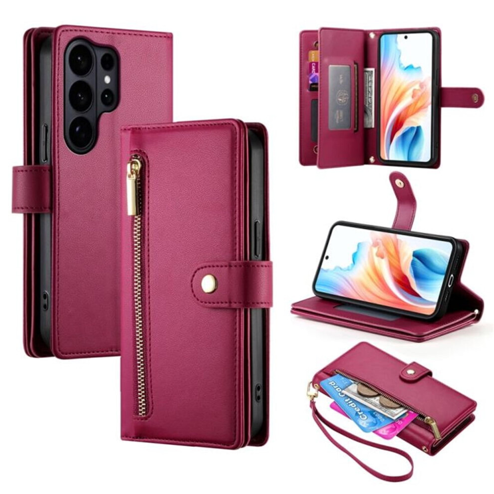Leather Wallet Case For Samsung Galaxy S26 Ultra 5G 6.9 Red 919886096086