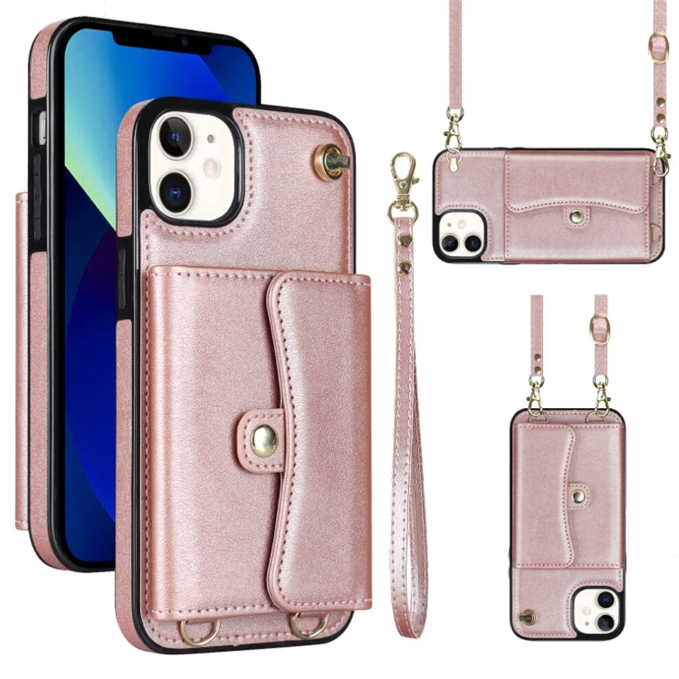 Rfid-Blocking Magnetic Flip Wallet Case For Iphone 12 Rose 919886096390