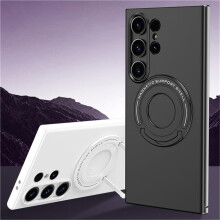 Magnetisch mat telefoonhoesje voor Samsung Galaxy S24 Ultra/Plus - Draadloos opladen, schokbestendig, standaard, grijs
