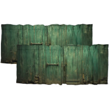 Barn Door Window Valance Green Farmhouse Rod Pocket 54x18