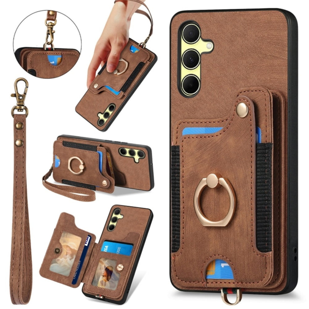 Samsung Galaxy A35 5G Phone Case Â Pu Leather Wallet With Card Holder, Rfid Blocking, Kickstand, Wrist Strap & Magnetic Closure 9482828633799