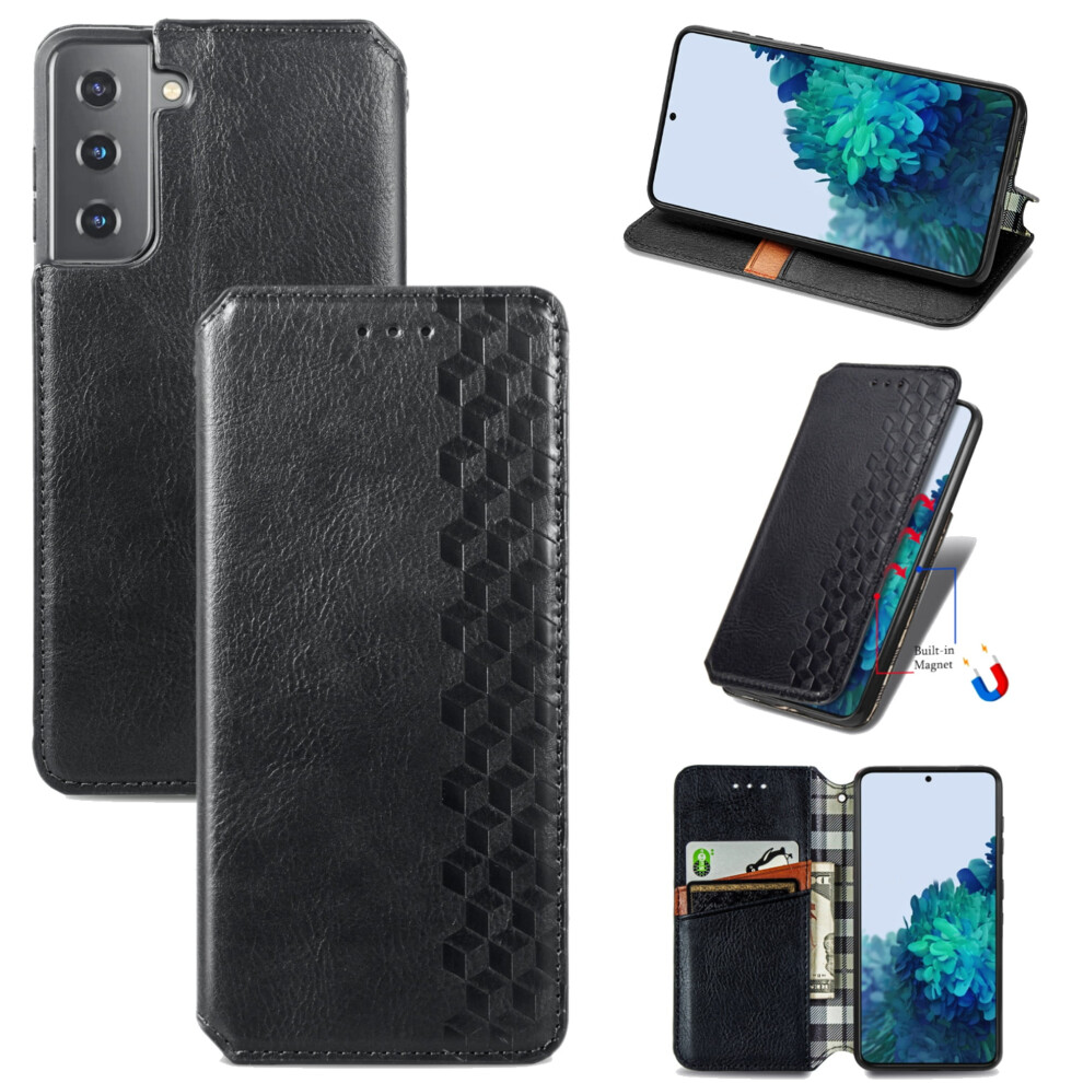 Galaxy S21 Wallet Case Â Pu Leather Flip Folio With Card Slot & Magnetic Closure, Compatible With Samsung Galaxy S21 5G 6.2", Black 9482828633553