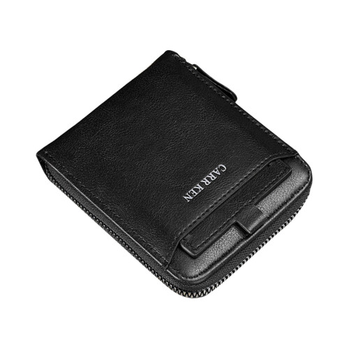 Pánska kožená peňaženka na zips s RFID Secure Double Fold