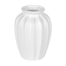 Weiße Kunststoffvase für Wohn- und Esstisch, 19 cm