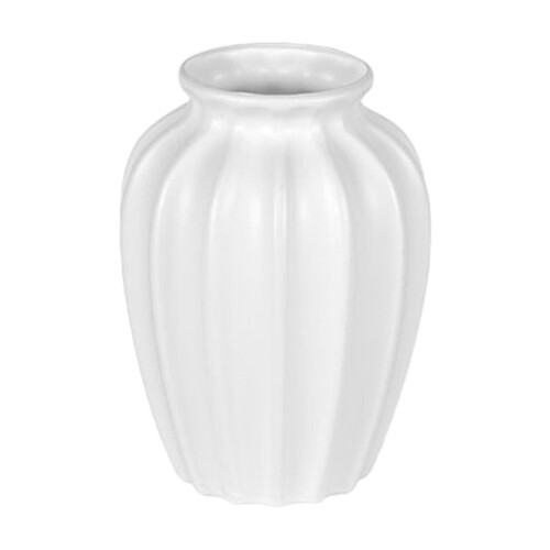 Weiße Kunststoffvase für Wohn- und Esstisch, 19 cm