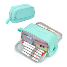S-chool Supplies Savings Large Pencil Case Pouch Cute Pencil Case 4 Compartment Pouch Cute Pancil Box for Men Women Green