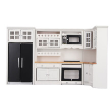 Lustrous Finish Movable Doors And Drawers Miniature Dollhouse Furniture With Dollhouse Accessories Set Realistic Miniature Furniture Modern Dollhouse