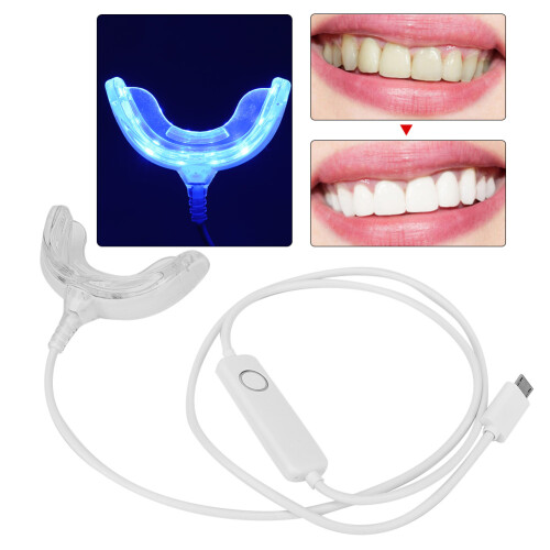 Portable Teeth Whitening Kit LED Accelerator Light16LED Teeth Whitening Light Fast Whitening Process Compatible With IOS Android Type-C No 1