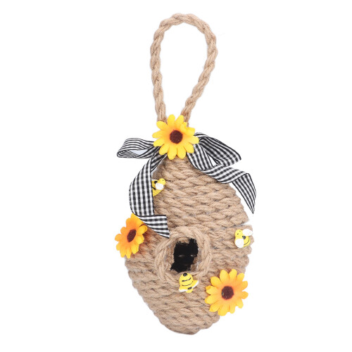 Mini stup de iut pentru primăvară-vară, decor rustic natural de tip stup, stil fermă