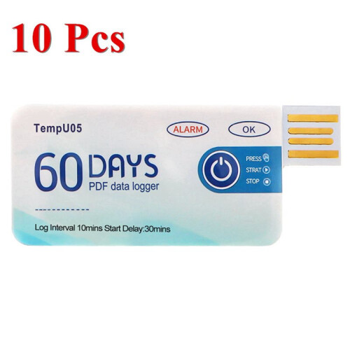 50 Pcs/Lot TempU05 Temperature Data Logger Single Use 60 Days PDF Report USB Port Data USB Data Logger 2