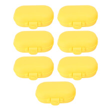 Bærbar medisinarrangør for rettidig påfyll, mini pilleboks av høy kvalitet med trykknappdesign, avtakbare rom som holder rene og hygieniske