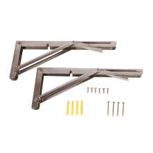 Folding Shelf Brackets With Triangle Structure Support, Space Saving Diy Bracket For Diy Table Work Bench Heavy Duty Stainless Steel Collapsible Wall