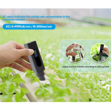 Rechargeable 5 in 1 Salinity Meter PH Water Quality Tester Digital EC TDS TEMP Monitor for Aquarium, Hydroponics, Pool