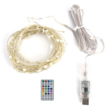 Älykkäät WiFi-LED-merkkijonovalot, 10 m / 33 jalan USB-matalajännitteiset keijuvalot, sovelluksella ohjattavat RGB-keijuvalot häihin, juhliin,