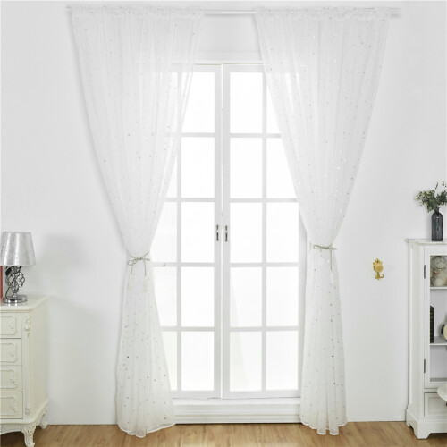 Navy Blue Tulle Drape for Bedroom Living 1