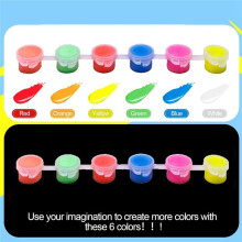 Juego de 6 Pinturas Que Brillan en la Oscuridad con Pinceles 6,7 X 0,8 X 0,8 Pulgadas Pinturas AcríLicas de Colores Brillantes Pintura Brillante