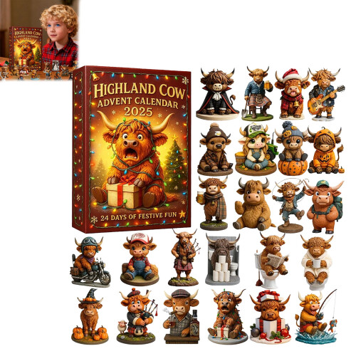 Calendar de Advent cu Vacă Highland 2025 cu 24 de figurine 1