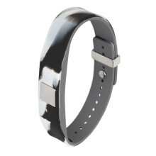 Bracciale sportivo antistatico in silicone, impermeabile, regolabile, nero/bianco, 15x250mm