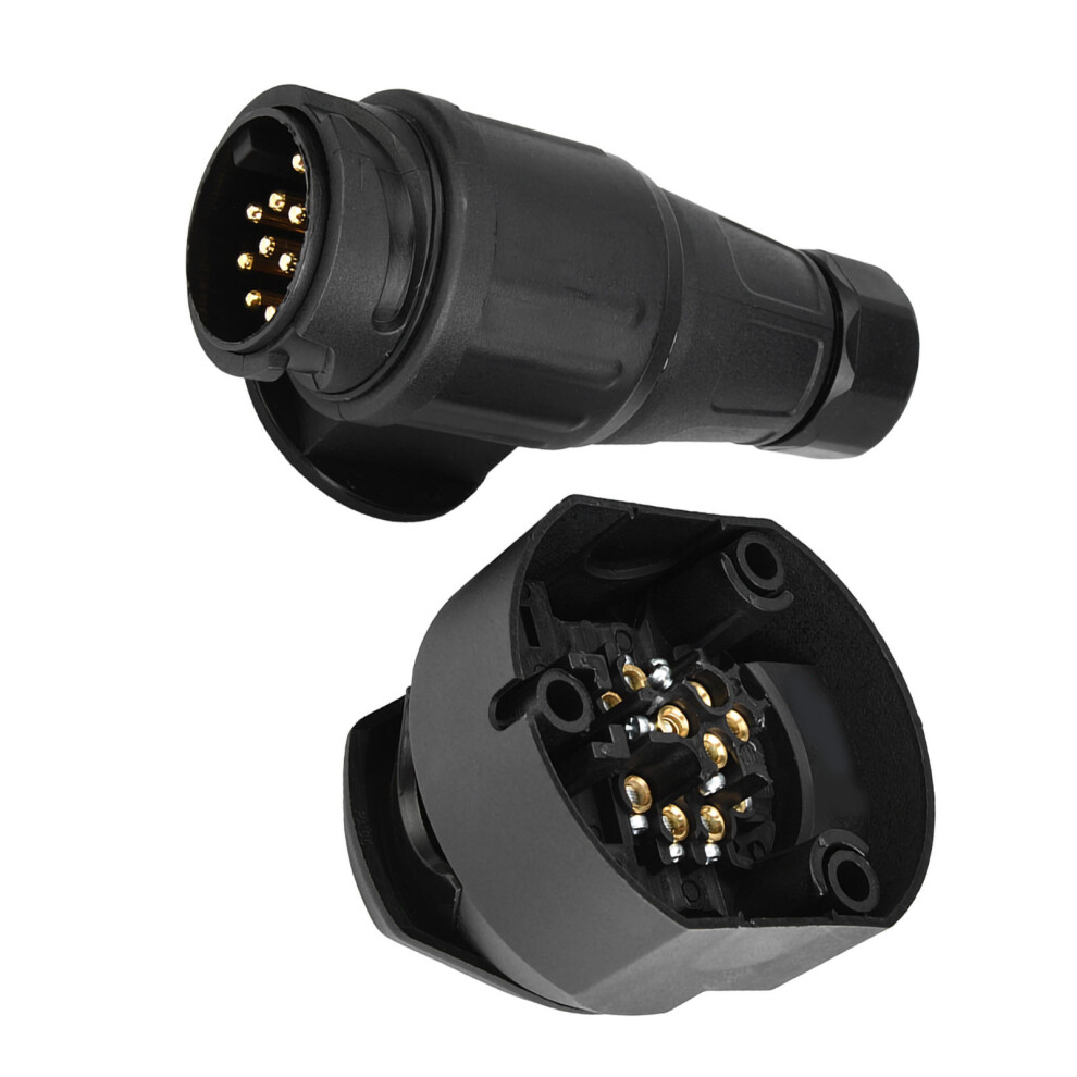 Durable 12V 13Pin Trailer Power Socket & Adapter Bracket For Towbar & Caravan 7621393133149