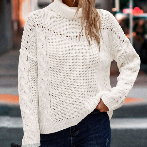 Γυναικείο Casual Chic Πουλόβερ Φθινόπωρο-Χειμώνας Χοντρό Πλεκτό Υπερμεγέθη Πουλόβερ 1
