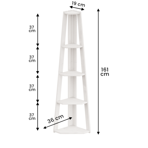 Mercers Furniture Corona White Corner Ladder Bookcase 1