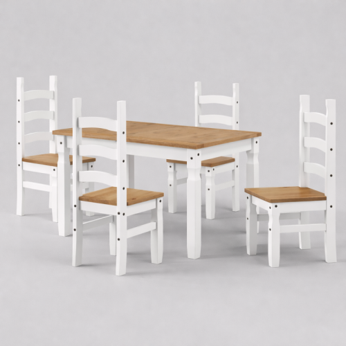 Mercers Furniture Corona White Small Extending Dining Table & 4 Chairs 2