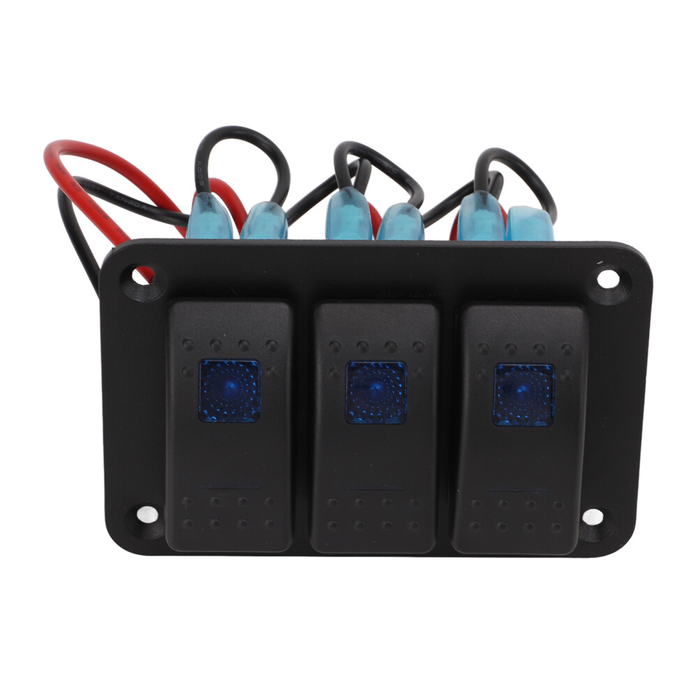 3 Gang Rocker Switch For Boats 12-24V Ip65 Blue 7790334657355