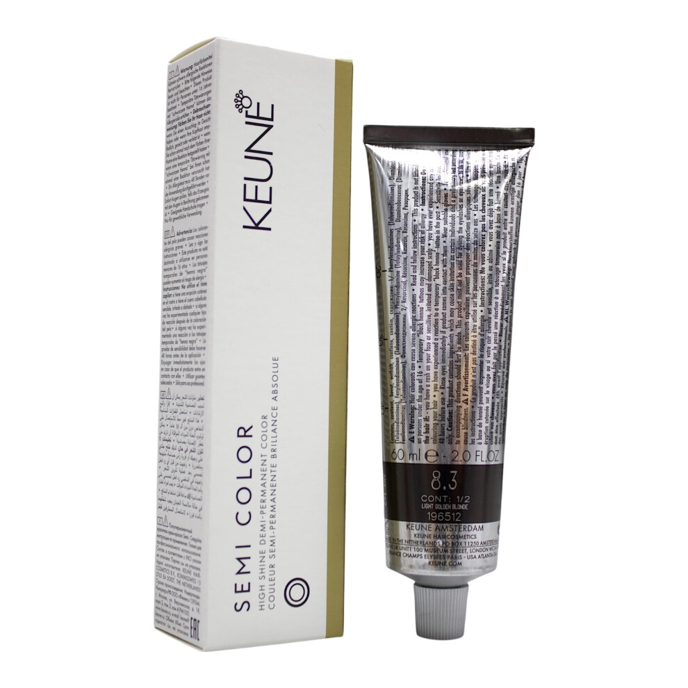 Keune Light/Golden Semi Color 8.3 Demi-Permanent Color Blonde 2 Oz