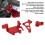Aluminum MX 1/4 RC Servo Bracket Arm Set Red 3