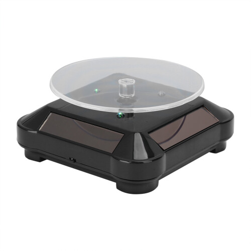Clockwise Or Counterclockwise Rotation Battery Double Use Motorized Display Led Light For Better Display Rotating Showcase Tray Base Solar Powered 2