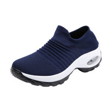 Willtoo Dam Platåsneakers Slip-on Luftkudde Ortopediska Vandringskor Dam Toning Rockerskor Mörkblå 41 (US-8.5)
