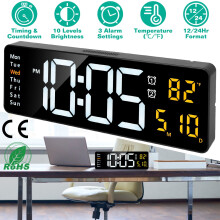 Clog Balla LED 15.7" le Cianrialtán, 10 nGile, 3 Aláram, Taispeántas Teochta/Féilire – Ag luí leis an Oifig & leis an mBaile