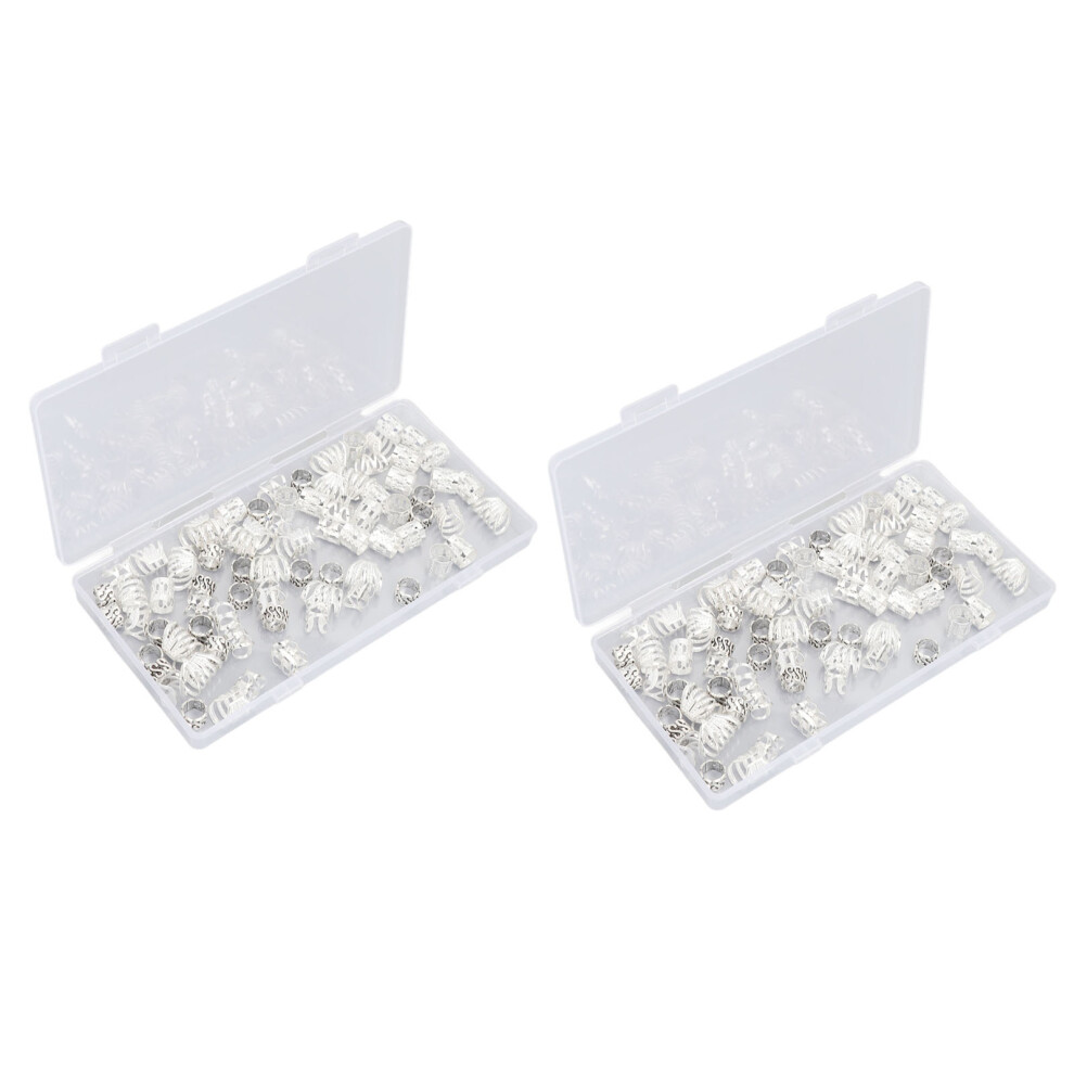 Unisex Black Dreadlock Clip Rings Hollow Hair Accessories Jewelry For Braiding Color