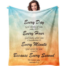 Coperta con Bibbia cristiana, regalo per donne e uomini – Morbida coperta religiosa (76x102 cm) – Regalo di ispirazione, condoglianze, preghiera