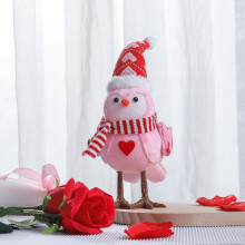 Decorazioni per San Valentino con uccellini luminosi – Coppia di uccellini di peluche rosa per vassoi a più livelli, ideali per la casa, matrimoni